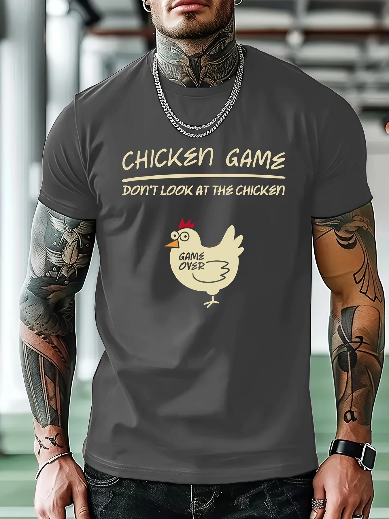 

Casual Summer Graphic T-shirt - Chicken Game Funny Design XXXL