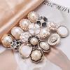 10 Stück 18/21/25mm Blume Perle Gold Kunststoff Schaft Knöpfe für Damen Bekleidung Jacke Pullover Nähzubehör Scrapbooking