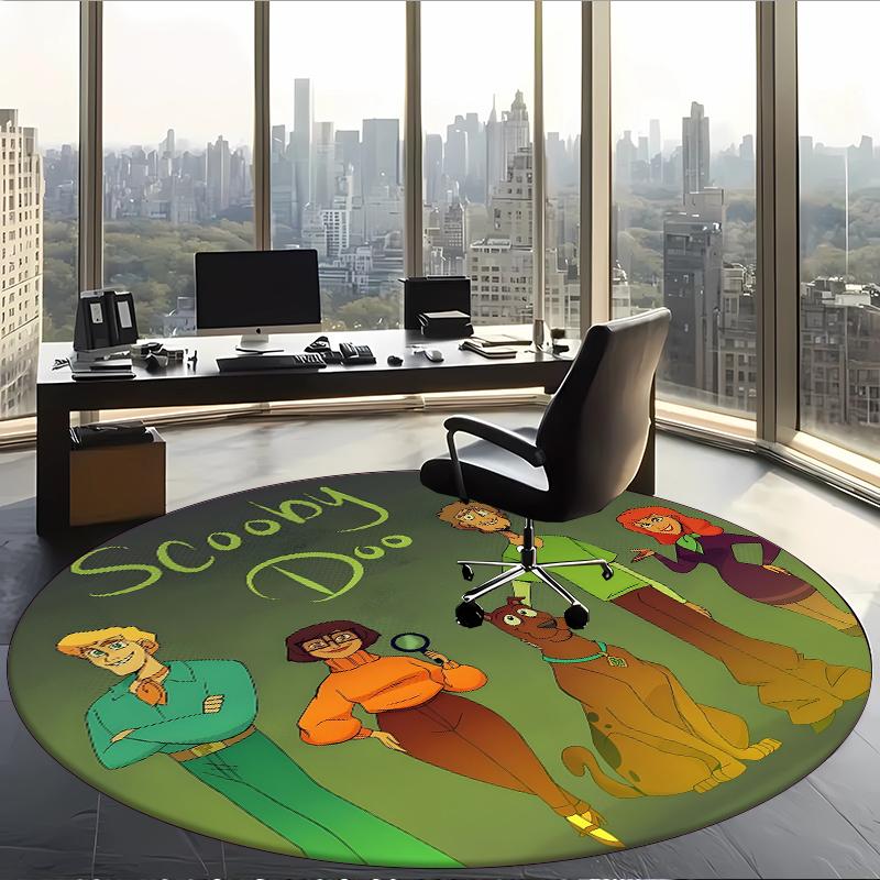 Scooby (19) Round Office Rug Decorative Floor Rug for Office Bedroom Living Room and Home Space