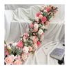 Uflower Atficial White Flower Row Runner Elegant Artificial Center Stage Background for Wedding Party Home Decoration