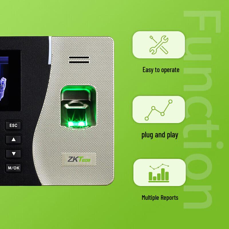 ZKTECO S60plus Fingerprint Time Attendance Machine CN plug (adapter included)