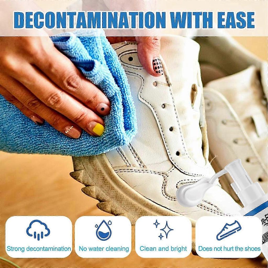 White Shoe Cleaner - Deep Stain Remover , Whitening Solution for All White Sneakers, Leather , Canvas Shoes with Natural Coconut Oil, Easy Spray , Wip