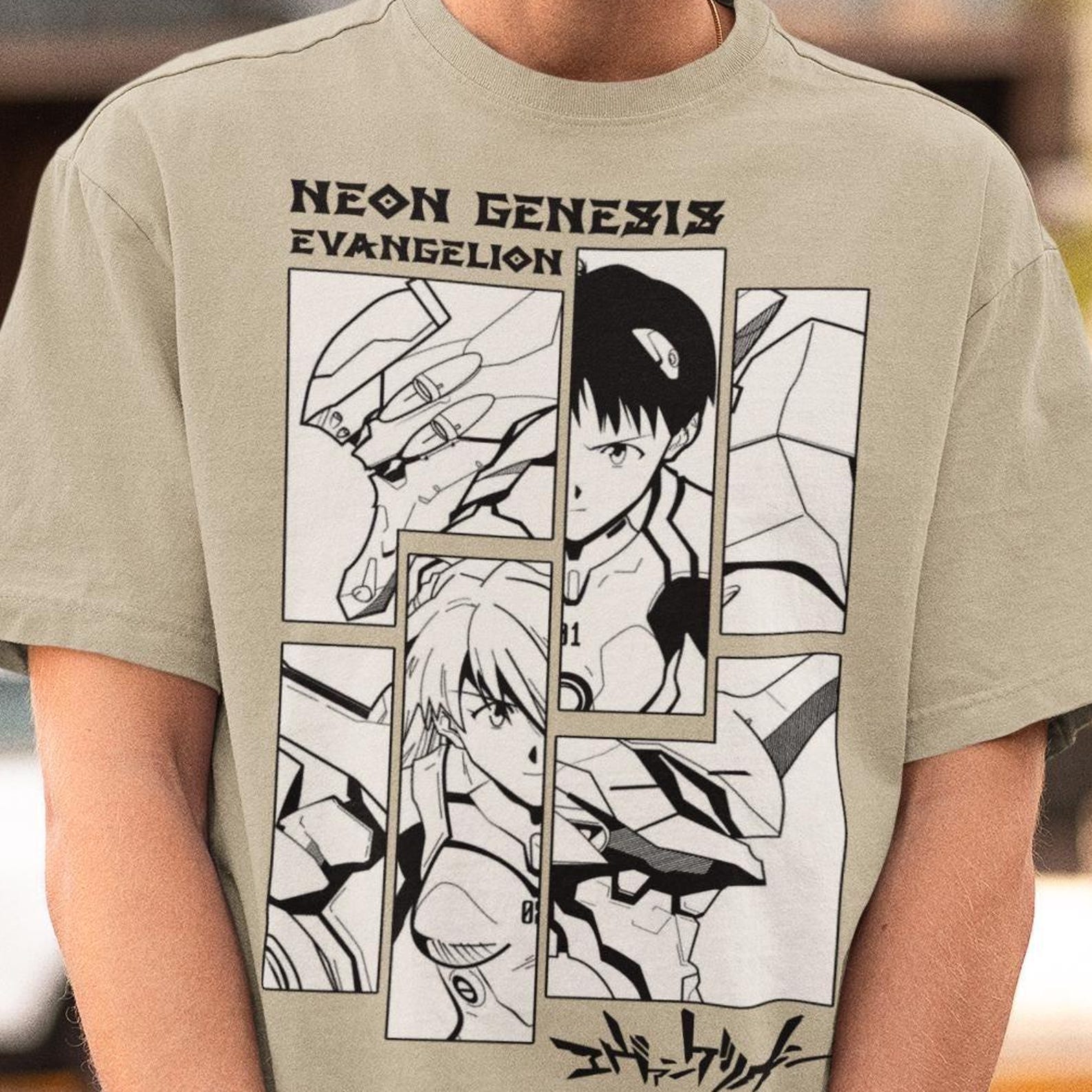 Evangelion Anime Shirt -EVA Tshirt,Rei Ayanami,Asuka Langley M