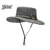 Unisex Foldable Summer Hat Wide Brim Bucket Hat  UV Protection Sun Waterproof Quick Dry Fishing Adjustable Windproof Cap with Wind Lanyard &