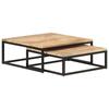 Day and Night - Day and Night Stackable Coffee Tables 2 Units Solid Mango Wood