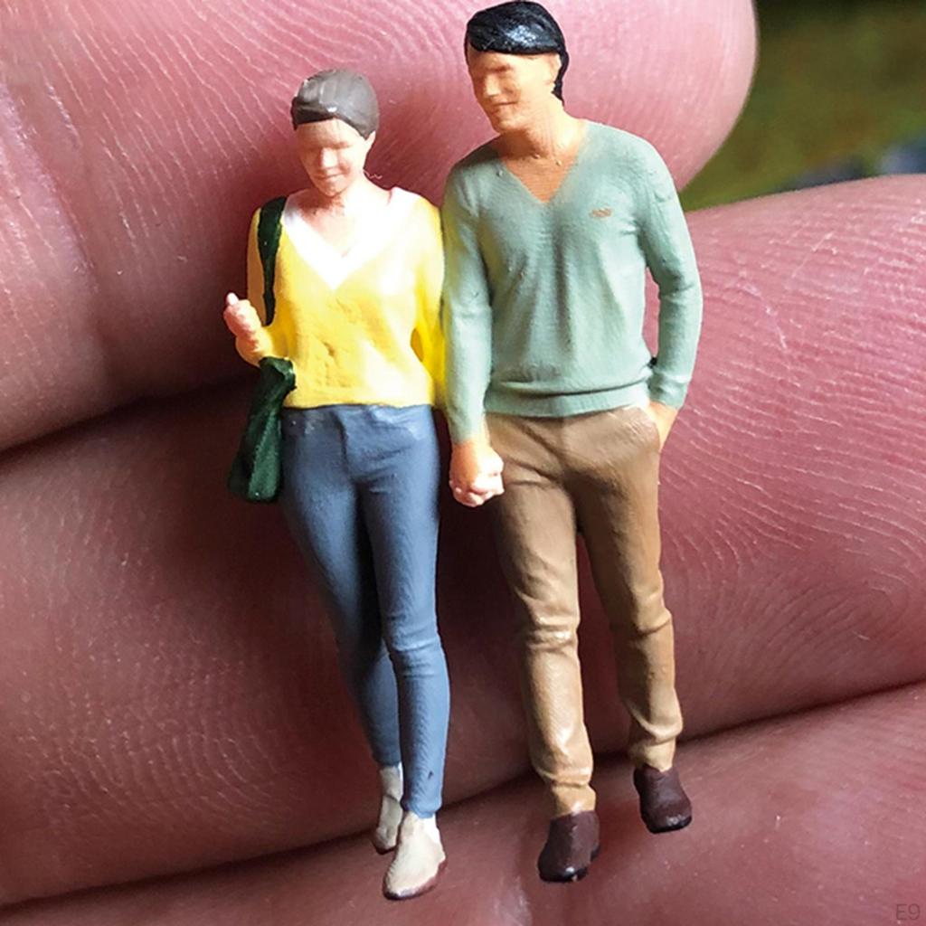 1/64 Hand Painted Characters Miniature Tiny Couple PVC Building Table Layout Diorama Children Toy
