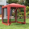 Vidaxl Party Tent With 4 Mesh Walls, Red, 2X2 M, HDPE