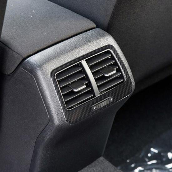 Bright Carbon FIber Car Rear Row AC Outlet Vent Sticker For VW Golf 7 2014-