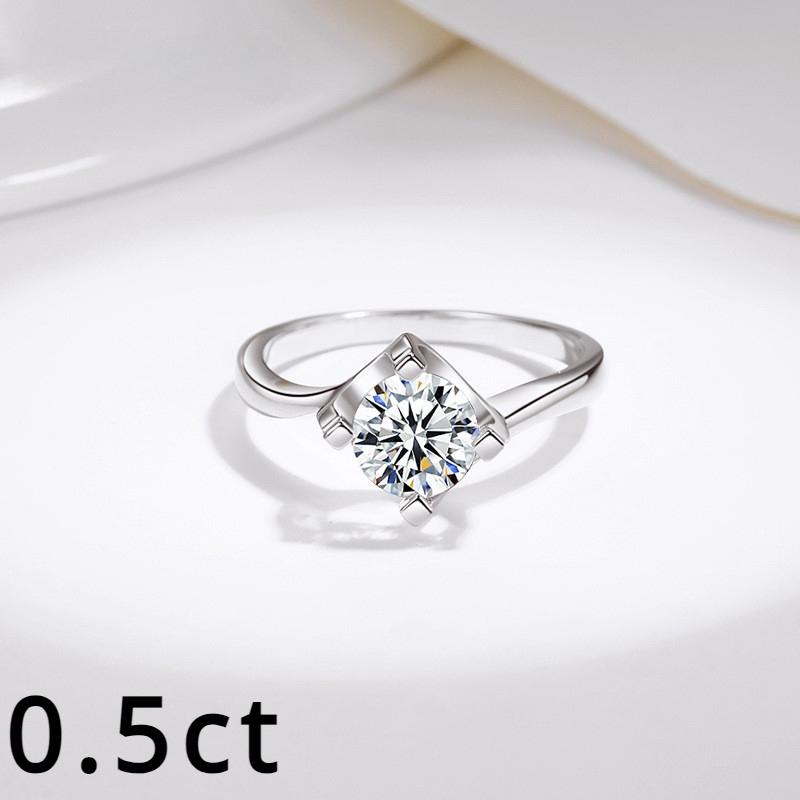 

Твердое кольцо из стерлингового серебра 925 пробы с муассанитом в виде головы быка, цвет D, 0,5-1 карат, свадебные обручальные кольца с витой рукой, ювелирные изделия 9.5