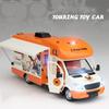 1:32 kreskówkowy niedźwiedź kamper zabawki samochody model stopowy odlewany ciśnieniowo miniaturowy kamper turystyczny otwierane drzwi przyczepa kempingowa na prezent urodzinowy dla dziecka