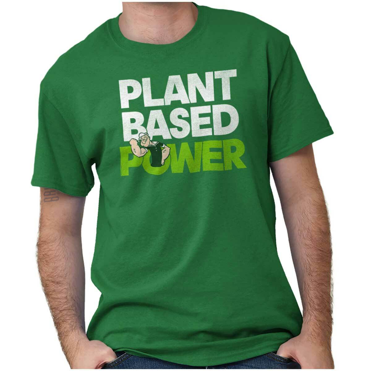 Powered By Plants Vegan Vegetarian Gym Womens or Mens Crewneck T Shirt Tee XXXXL