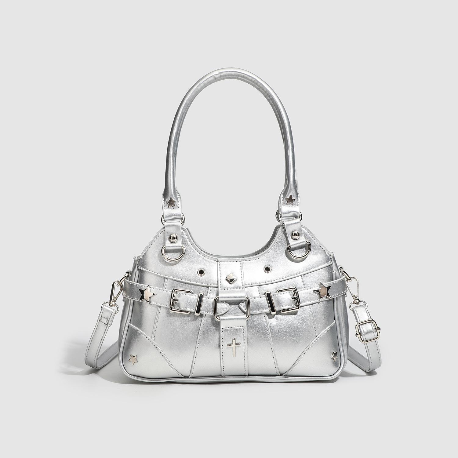 

Anime Original Pain Bag Transparent Female Daily Oblique Cross Female Small Food Subculture Female Bag серебряный