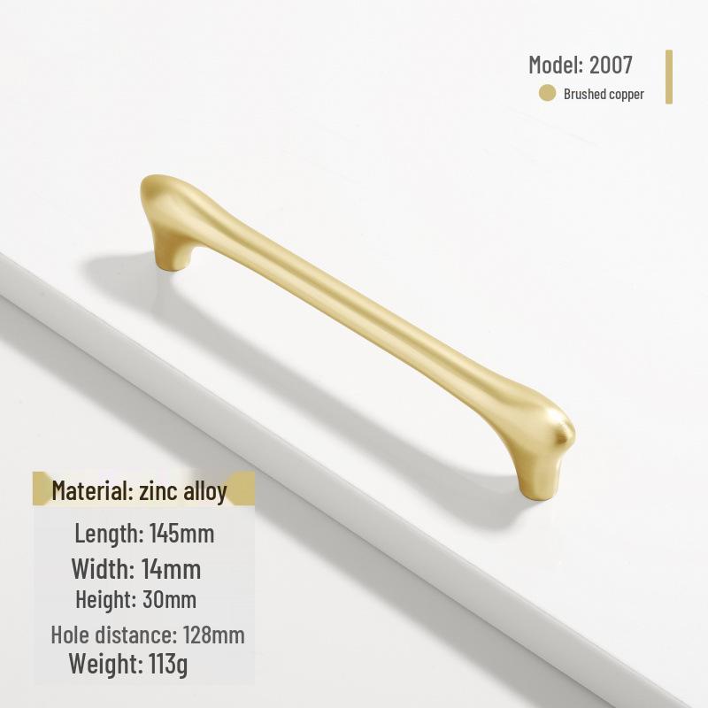 French Modern Gold Zinc Alloy Cabinet Handle