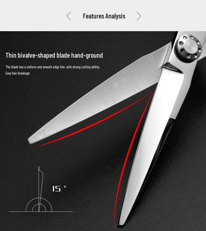6-Inch 440C Stainless Steel Hairdressing Scissors for Precise Hair Cutting and Bang Trimming