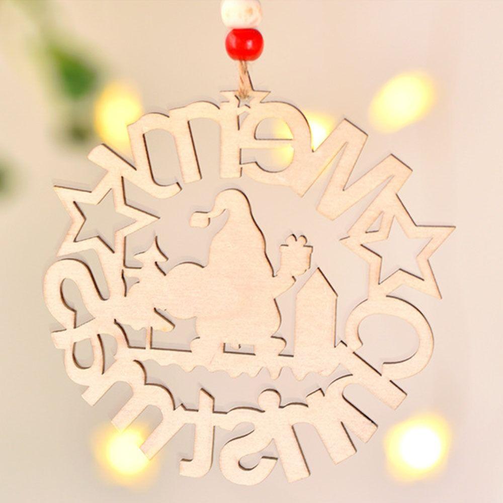 Hollowed Out Christmas Tree Pendant Rudolph Christmas Decoration Christmas Wooden Pendant  Festival