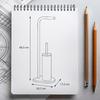 Toilet paper and toilet brush stand AWD INTERIOR 1981 silver stainless steel