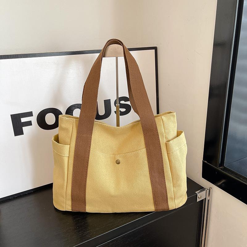 New Hand-held Canvas Bag Office Workers Commute Out Tote Bag Versatile Underarm Bag Casual Shoulder Bag Women