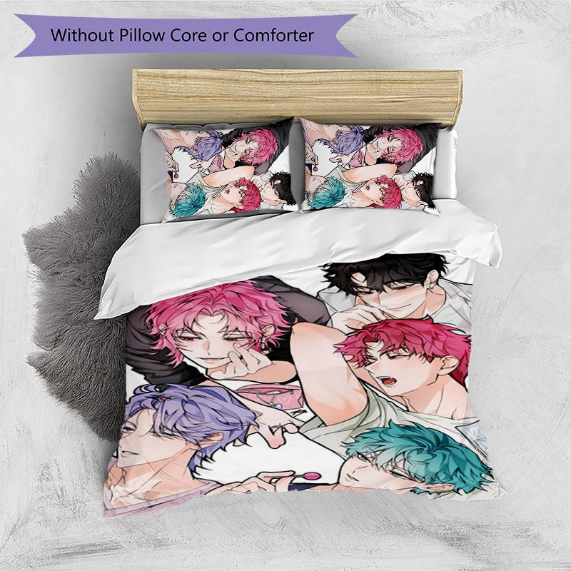 Kpop Demon Hunters Pattern Printed 3PCS Bedding Set, Soft Skin-Friendly Washable Duvet Cover & Pillowcases Set