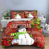 Snowman and Christmas Flowers Bedding Duvet Cover Set Duvet Cover Pillowcases  (1*Duvet Cover 2*Pillowcases, Without Duvet Insert)