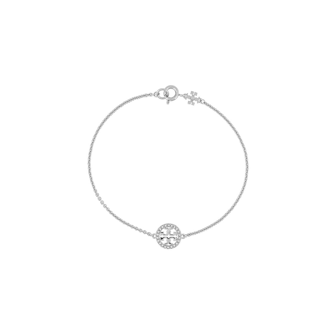 Tory Burch Classic Logo Bracelet With Diamonds Women jewelry 80997-042 Silver,F