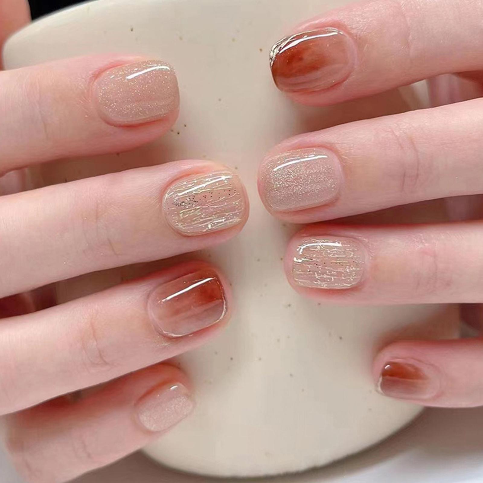 

24 шт./кор. бабочка-бант, носимые розовые накладные ногти, накладные ногти, дизайн ногтей, легко наносится и удаляется 4