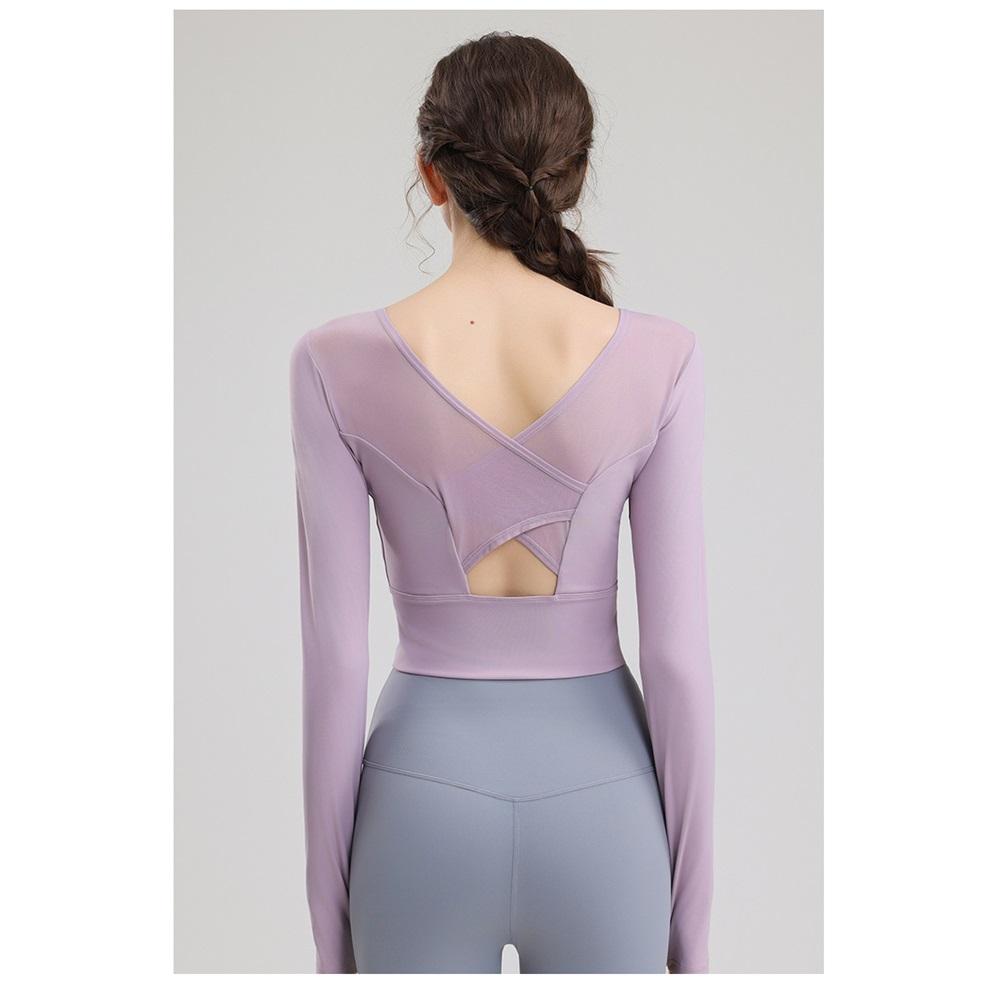 Yoga Clothes With Chest Pads, Tops, Women's High-end Fitness Clothes, Sports Cycling, Pilates Training, Beautiful Back, Long Sleeves