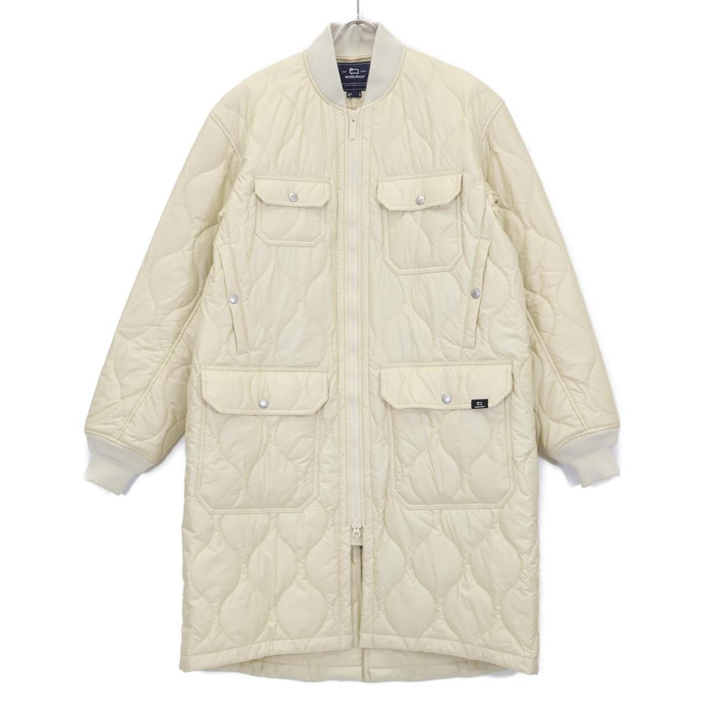 Woolrich WJOU0103 Ivory Quilted Ribbed Color Padded Coat Coat S IvoryUsed