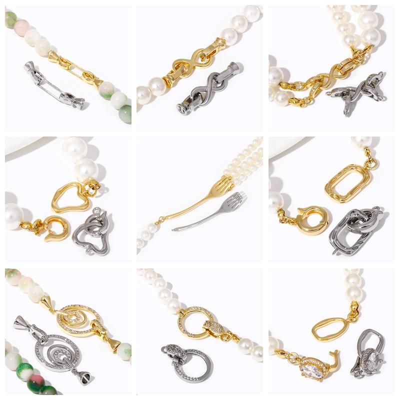 18K Real Gold Plated End Clasp For Jewelry Making,Fastener Clasps For Necklaces,Bracelets Clasp Findings DIY Accessories