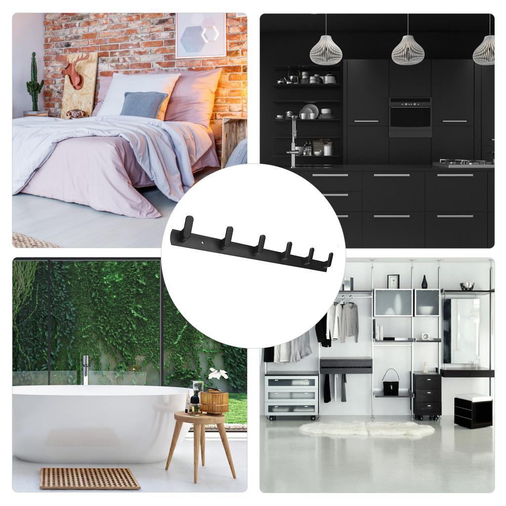 Haczyki na płaszcze ze stopu aluminium Lekki haczyk na płaszcze do montażu na ścianie z 6 haczykami do sypialni łazienki korytarza