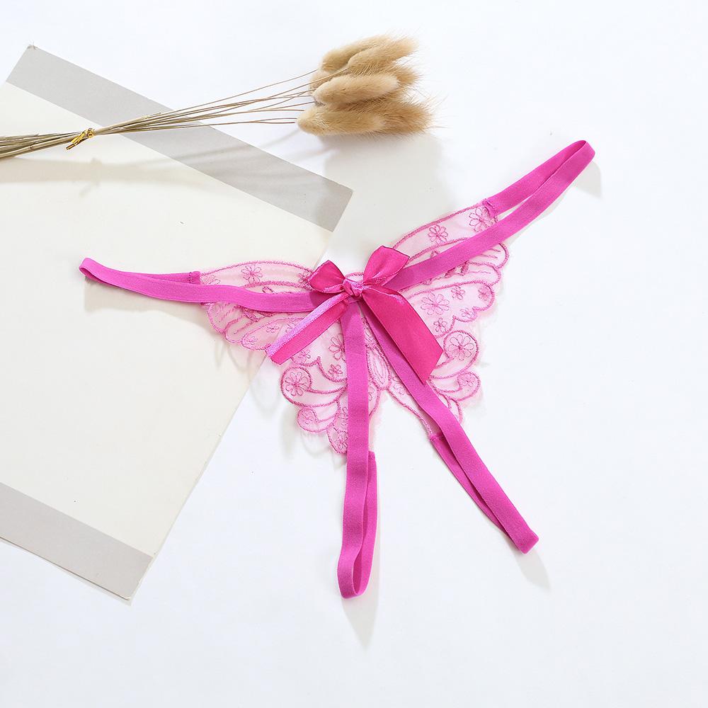 Women Sexy Lingerie Thong Open Panties Crotch Lace T-back Bow Underwear Crotchless Pants Open Back Underpants Briefs