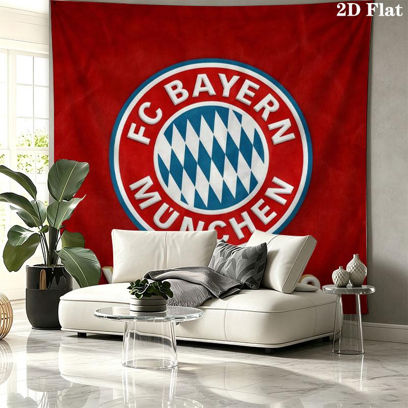 FC Bayern Munchen Custom Name Wall Tapestry Aesthetic Wall Hanging Printed Fabric Blanket Decorative Tapestries for Bedroom Living Room Home Decor