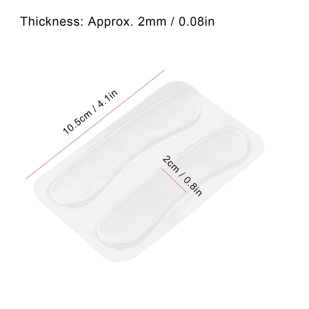 2pcs Transparent Silicone Heel Grips AntiSlip Blister Prevention Heel Liner Cushion Pad