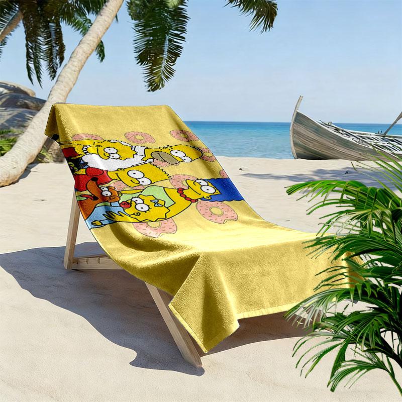 The Simpsons Art Print Beach Towel, Large Soft Quick Dry Towel for Beach Camping Swimming