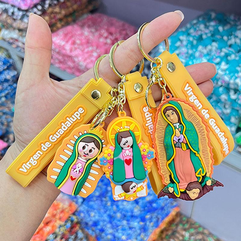 Jesus Virgen De Guadalupe Anime Keychain Foreign Backpack Pendant Friends Holiday Gift Christian Catholic