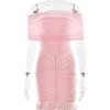 New women's sexy off-the-shoulder dress, European and American sexy tube top slim ruffle hip skirt