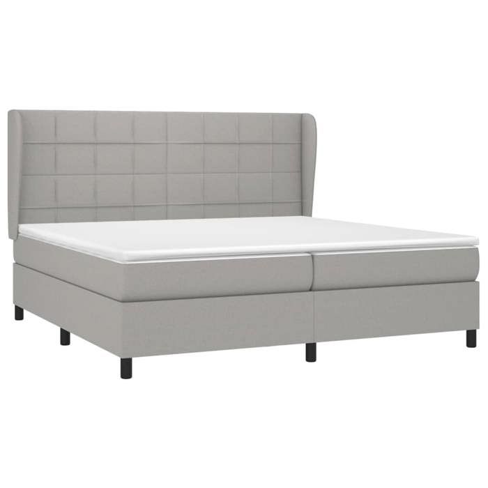 3127989 vidaXL Divan Bed with Mattress Light Grey 200x200cm Fabric