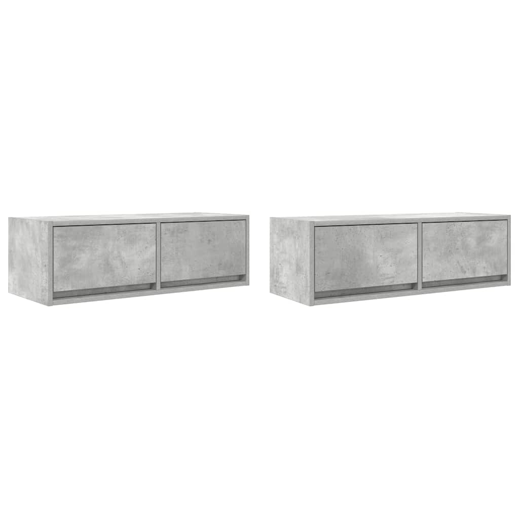 TV Cabinets 2 pcs Concrete Grey 80 x 31 x 25.5 cm Particleboard