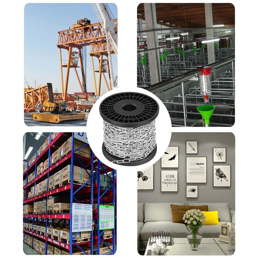 Practical 100cm Galvanized Steel Chain Silver Roll for Hanging Bird Feeders Overhead Lights Artworks and Flowerpots