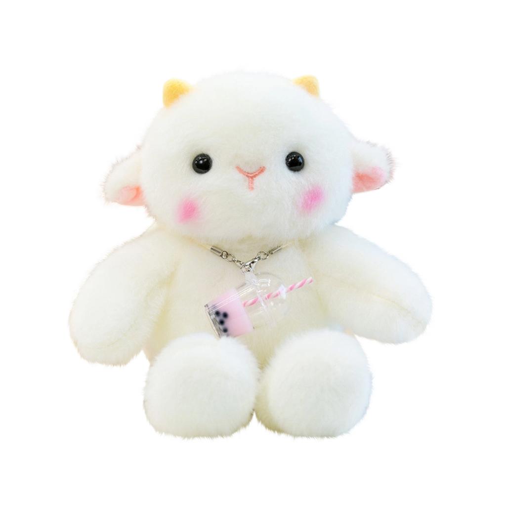 Plush Stuffed Animal Lamb Toy Soft Fluffy Sheep Doll with Decorative Skirt and Pendant Suitable for Home Decoration and Gift Giving