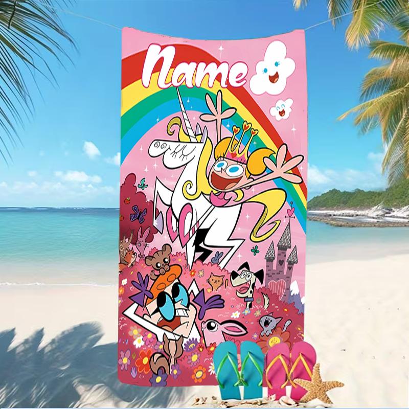 Customizable personalized beach towels Dexter's Laboratory themed designs.Suitable for the beach, yoga, sports;ideal as beach accessories