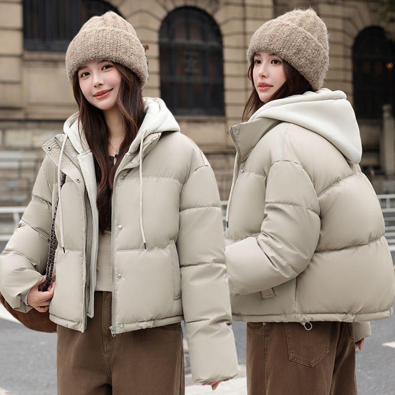 Winter Hooded Cotton Coat Women Short Thickened Warm Jacket Fashion Outwear