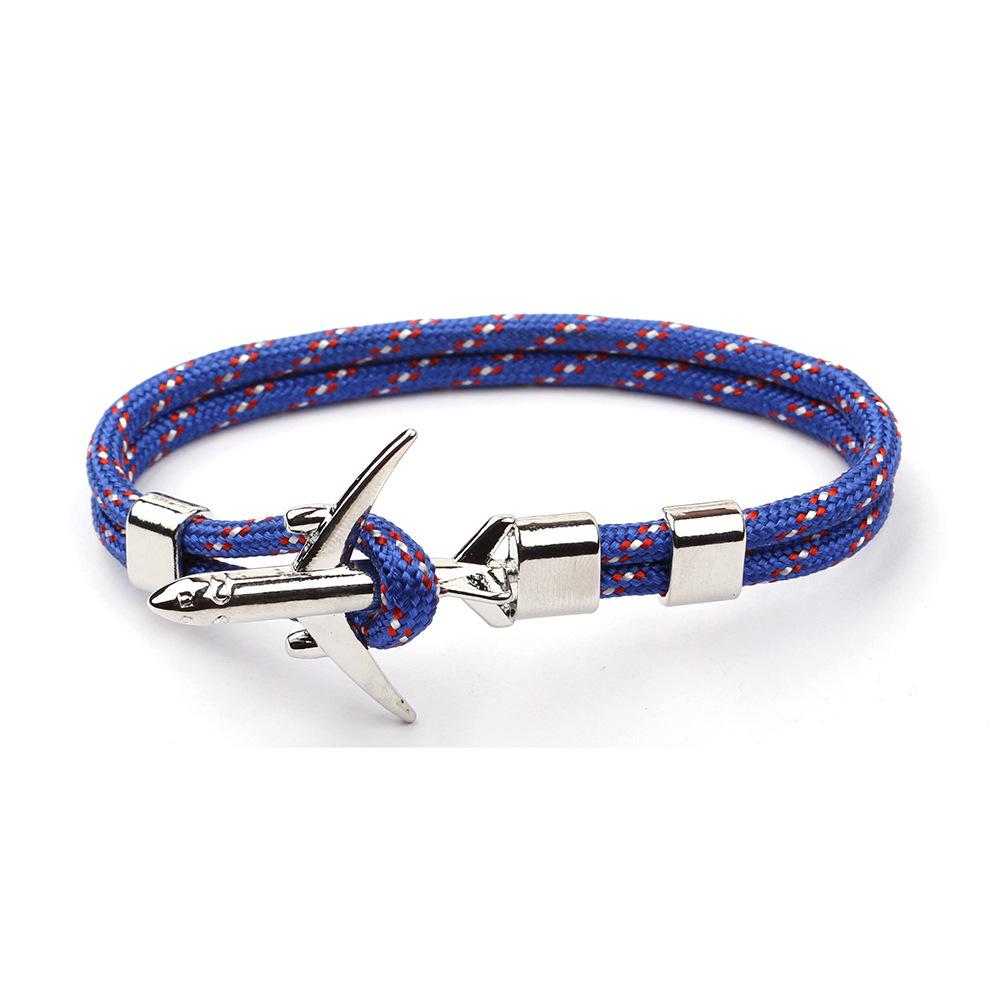 European & American Trend Anchor Men's Airplane Bracelet with Polyester Rope