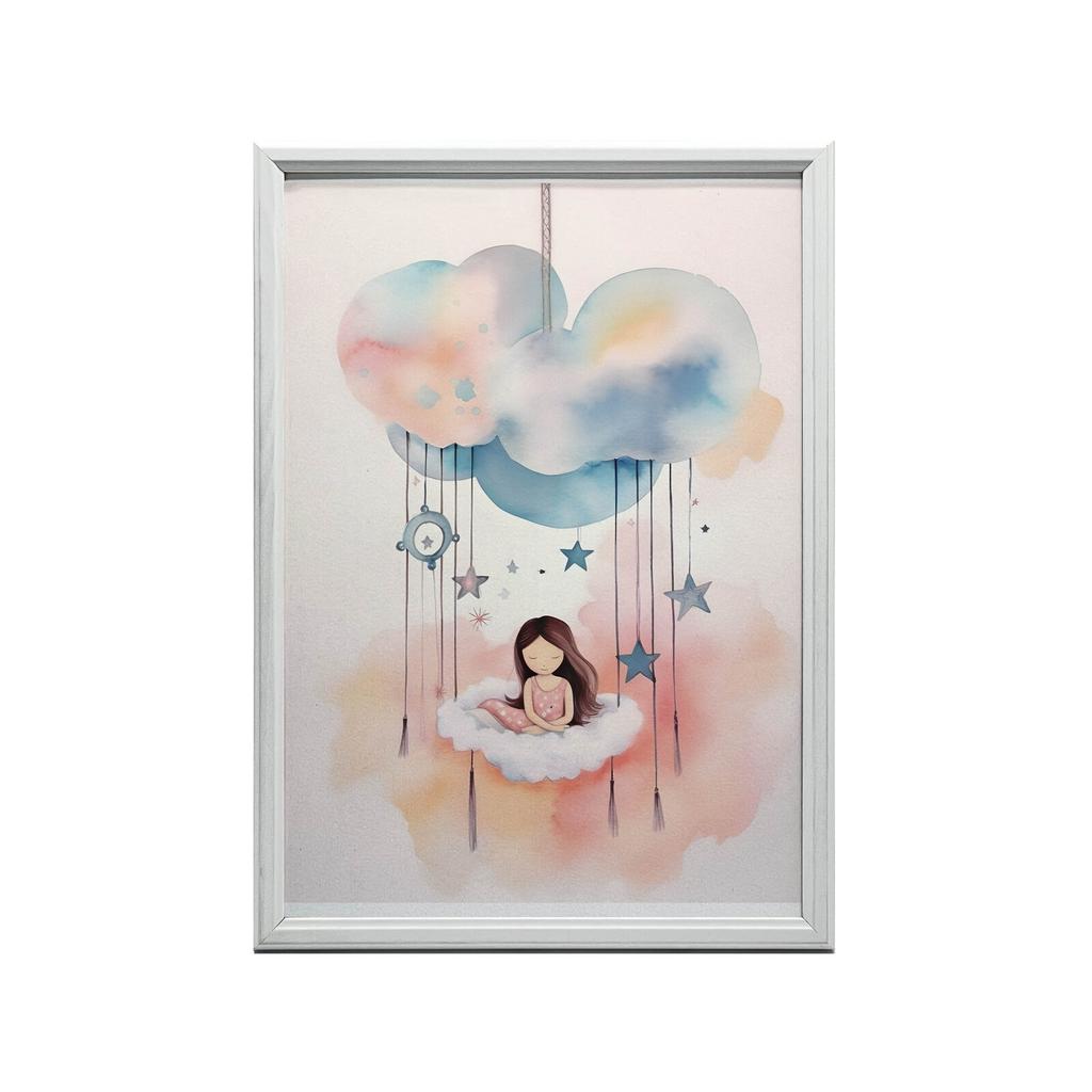 Cloud Carousel of Dreams Cloud Carousel of Dreams, 40X50 Cm, Gold Aluminum Frame, 230 Gsm Matte Paper