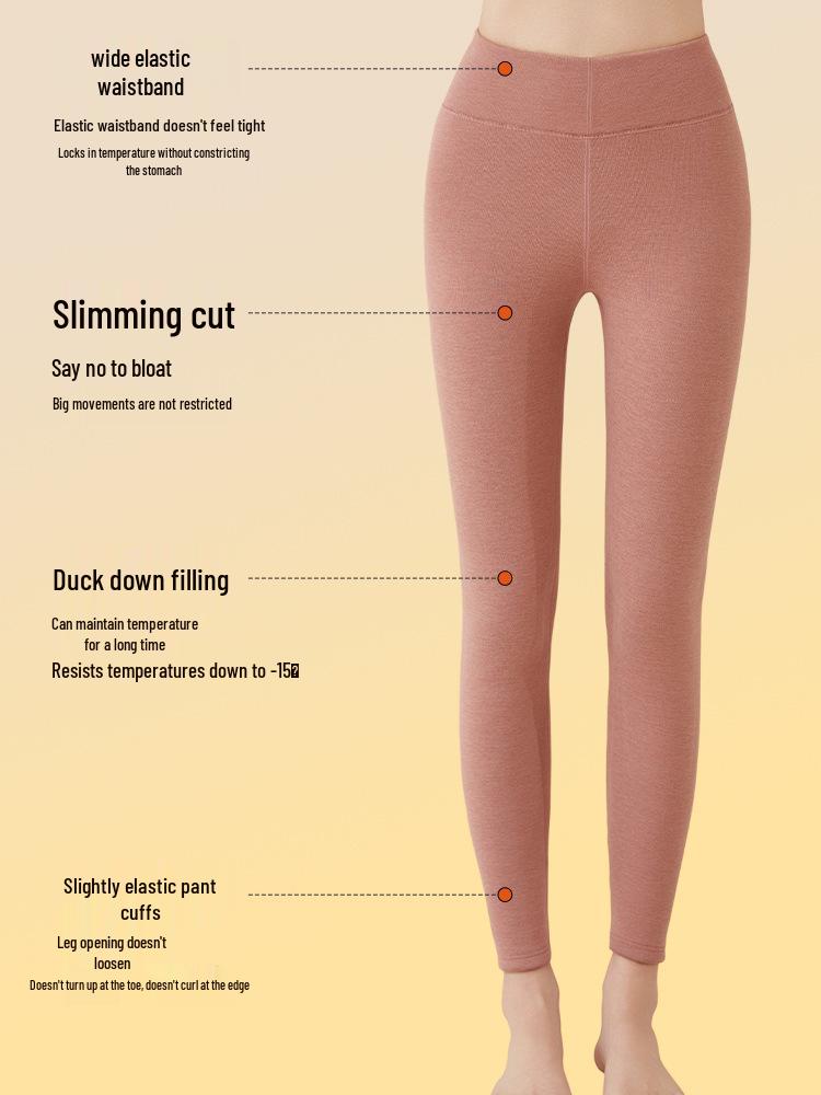 Extra Thick Fleece-Lined Thermal Pants with Knee Pads, Temperature Sensitive, High Elasticity, Slimming, Ideal for Cold Weather