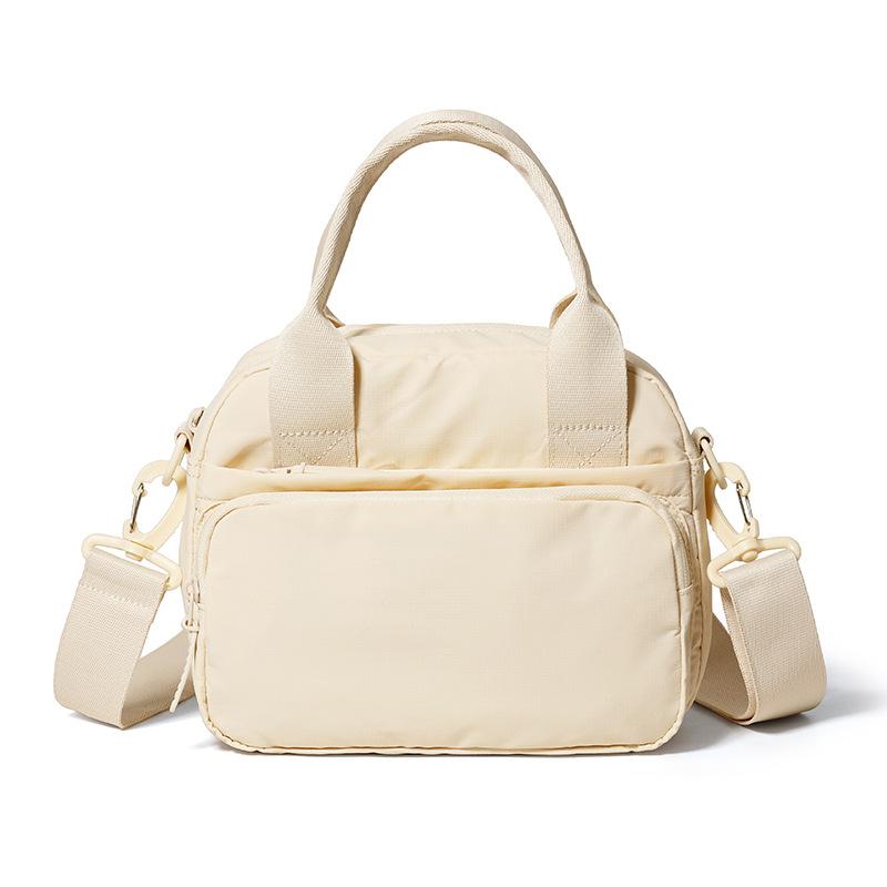 Solid Color Handbag Travel Crossbody Bag Lightweight Water-Repellent Nylon Bag Women's Shoulder Bag