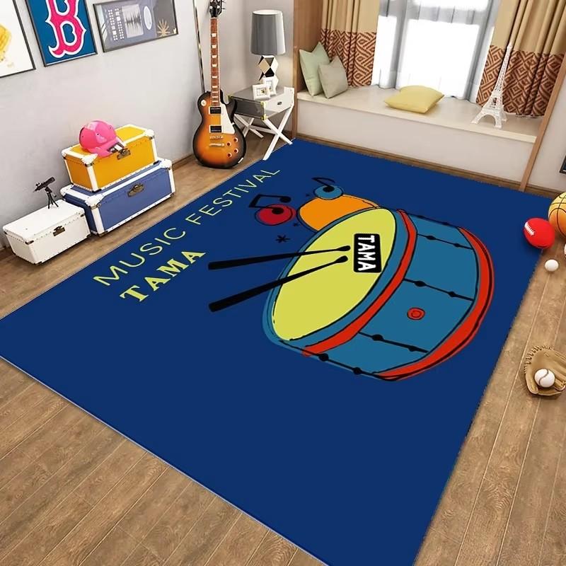 Elektronische Trommelmatte Kinderteppich Wohnzimmer Couchtischmatte Schlafzimmerteppich Regal Trommeltür Matte Haus Rutschfeste Matte