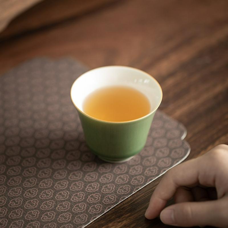Japanese Handmade Green Ceramic Tea Cup Creative Kung Fu Tea Cup Household Master Personal Mugs Drinking Teaware Small Tea Cup