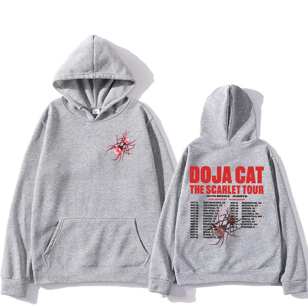 

Толстовки с капюшоном Doja Cat The Scarlet Tour с длинным рукавом для мужчин и женщин, удобные весенние флисовые повседневные пуловеры S серый