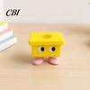 Small Feet Cartoon Stool Ornament 3D Printed Toothbrush Holder, Waterproof Moisture-Proof Cute Stable Non-tip Base Compact Storage Organizer