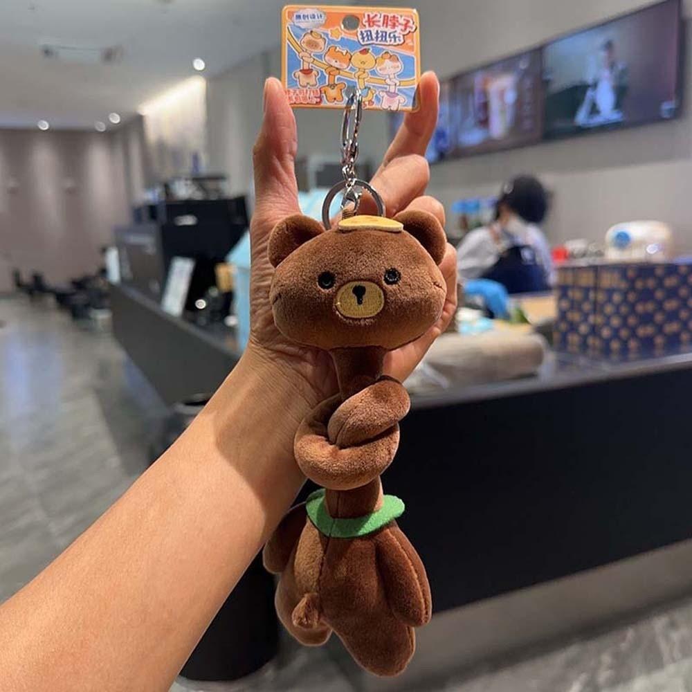 Creative Design Knotted Plush Pendant Ultra-Soft Fabric Vibrant Colors Long Neck Stuffed Doll Flexible Structure